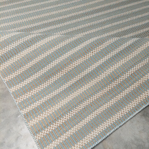 LINES - NATURAL JUTE & POWDER BLUE