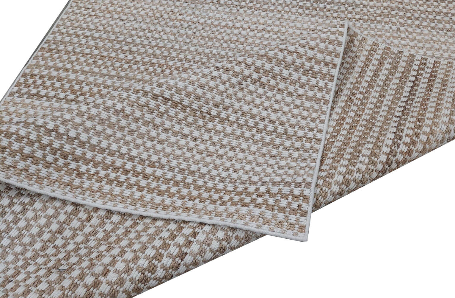 CHEQUERS - NATURAL JUTE & OFF WHITE